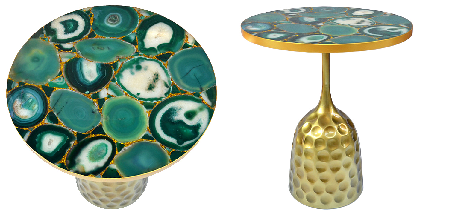 Приставной стол Cluster Surface Green Agate Side Table Приставной стол Cluster Surface Green Agate Side Table - Loft-Concept в Грозном