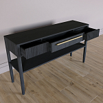 Дизайнерская Консоль с полкой и ящиком Primo Черный дуб варинант исполнения - 5 | Loft Concept в Грозном