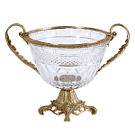 Чаша из прозрачного стекла с ручками и ободком из бронзы Eden Garden варинант исполнения - 1 | Loft Concept в Грозном