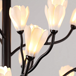 Люстра подвесная черного цвета с ветвями и белыми фарфоровыми цветами Floralis варинант исполнения - 14 | Loft Concept в Грозном