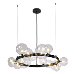 Люстра круглая подвесная с 15-ю прозрачными шарообразными плафонами из стекла Iona chandelier варинант исполнения - 7 | Loft Concept в Грозном