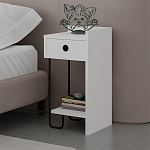 Прикроватная тумба белого цвета с ящиком и открытой полкой SIRIUS NIGHTSTAND RIGHT MODULE WHITE варинант исполнения - 3 | Loft Concept в Грозном