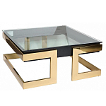 Стол журнальный квадратный с стеклянной столешницей Alonso Glass варинант исполнения - 2 | Loft Concept в Грозном