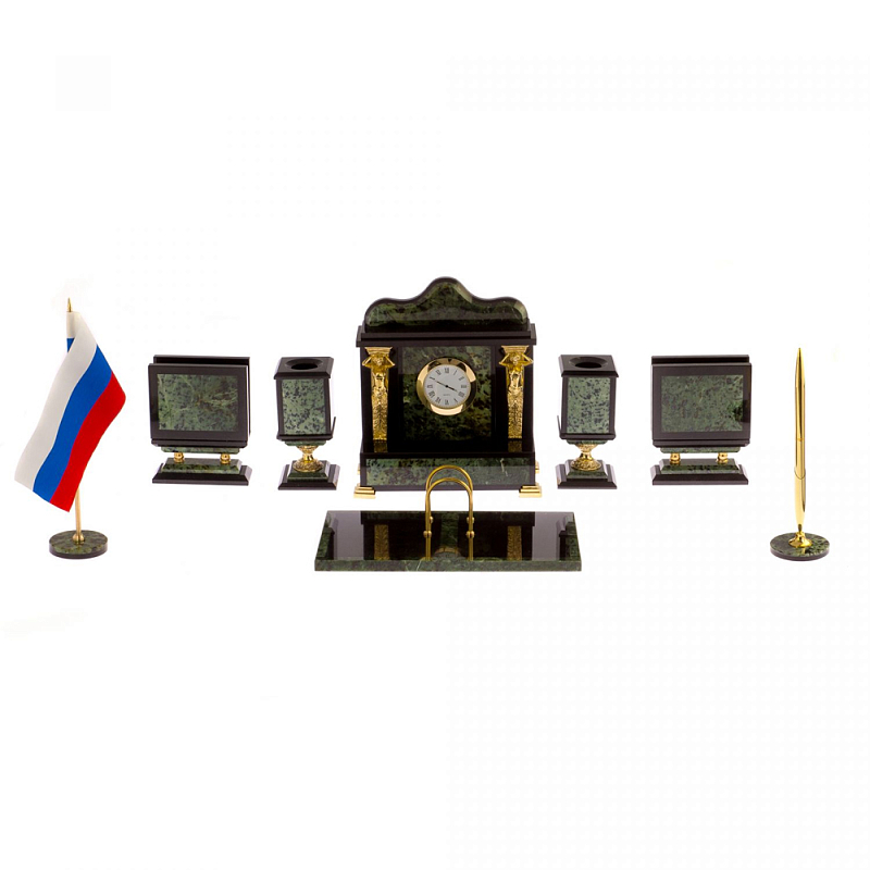 Настольный канцелярский набор из нефрита Apollo Нефрит Бронза в Грозном | Loft Concept 