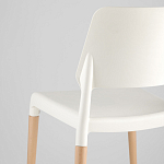 Пластиковый стул на ножках из массива бука Ferret White варинант исполнения - 7 | Loft Concept в Грозном