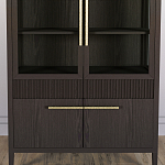 Витрина Primo со стеклянными фасадами и буфетом шпон Темный орех варинант исполнения - 6 | Loft Concept в Грозном