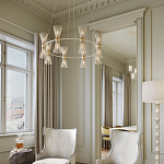 Люстра круглая с фактурными абажурами из тонких металлических палочек Wild Thorns варинант исполнения - 3 | Loft Concept в Грозном