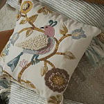 Чехол на подушку с кисточками и вышивкой птиц Ethnic mix Birds Square варинант исполнения - 6 | Loft Concept в Грозном
