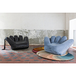 Дизайнерское плюшевое кресло в форме руки голубое Poltronova Joe Plush Baby Blue Armchair варинант исполнения - 2 | Loft Concept в Грозном