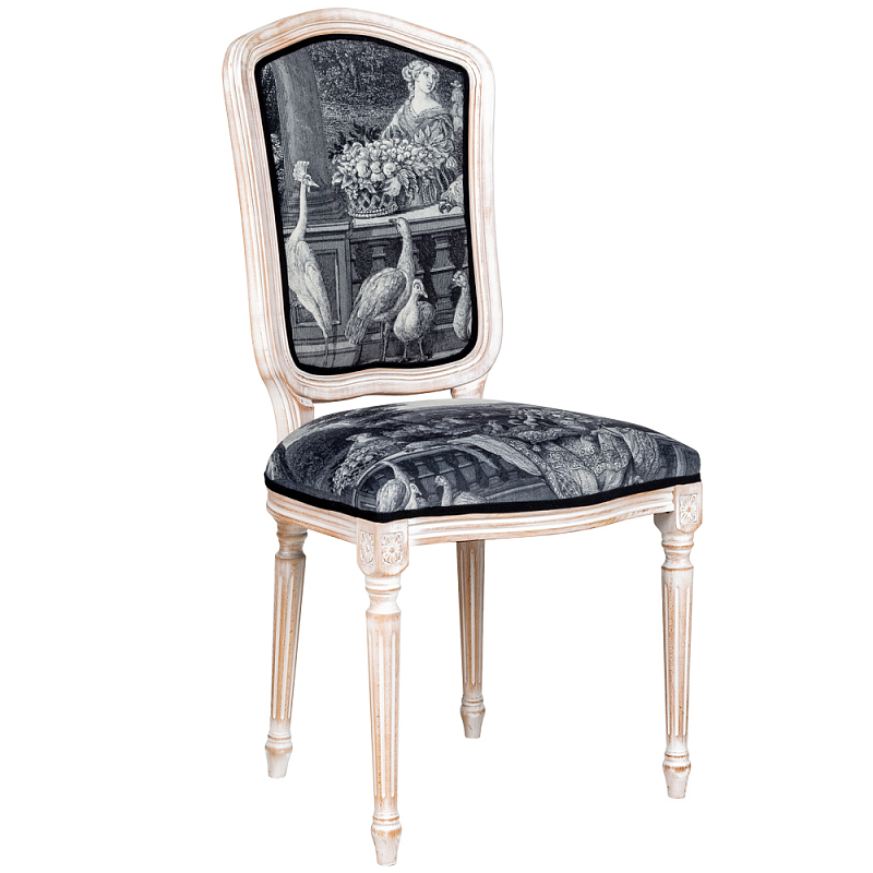 Стул Vincennes Stool Черно-белый Белый винтажная патина Стул Vincennes Stool Черно-белый Белый винтажная патина в Грозном | Loft Concept