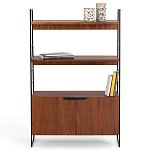 Стеллаж из стали и орехового дерева Derek Wood Rack варинант исполнения - 2 | Loft Concept в Грозном