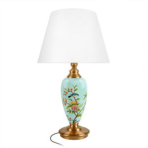 Настольная лампа голубая с изображением птиц Slip Away