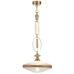 Подвесной светильник с плоским прозрачным плафоном и декоративной вставкой из текстурного камня Tectona  варинант исполнения - 3 | Loft Concept в Грозном