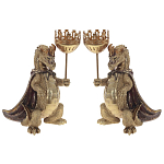 Подсвечник в виде дракона Dragon candlestick Green Gold Brown L or R варинант исполнения - 4 | Loft Concept в Грозном