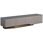 Тумба под телевизор со стеклянной столешницей и с выдвижными ящиками Minimalist Accent варинант исполнения - 1 | Loft Concept в Грозном