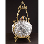 Конфетница с бронзовой ручкой и фарфоровой птичкой на крышке Eden Garden варинант исполнения - 5 | Loft Concept в Грозном