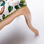 Банкетка из натурального бука золотистая с изображением птиц и цветов Blooming Birds варинант исполнения - 3 | Loft Concept в Грозном