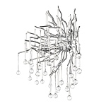 Бра с лучеобразным основанием и подвесками из прозрачного стекла в виде длинных капель Droplet Chandelier варинант исполнения - 11 | Loft Concept в Грозном
