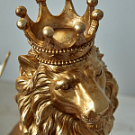 Статуэтка лев с детализированной гривой и изящной короной Lion Crown  варинант исполнения - 6 | Loft Concept в Грозном