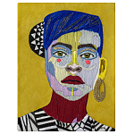 Картина с вышивкой Портрет wall panel People with the yellow ear 1 варинант исполнения - 2 | Loft Concept в Грозном