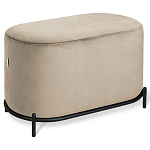 Банкетка овальная бежевый велюр на 4-х металлических ножках черного цвета SANJAY варинант исполнения - 1 | Loft Concept в Грозном