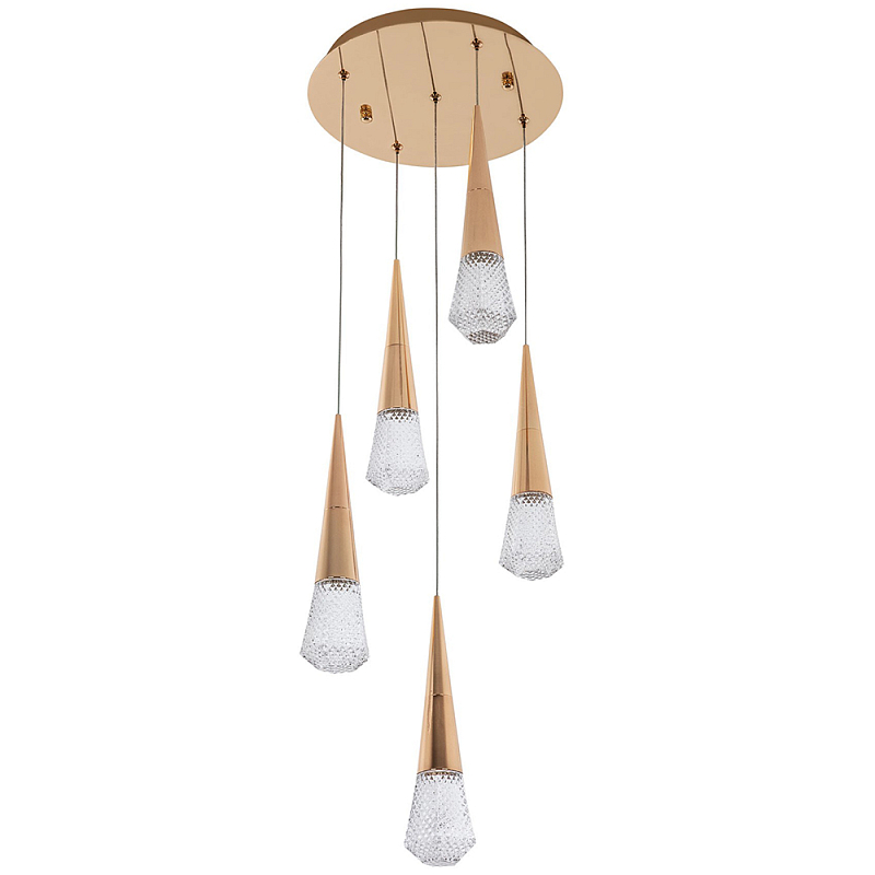 Люстра капли Acrylic Droplet Five Gold Chandelier Прозрачный Золотой Люстра капли Acrylic Droplet Five Gold Chandelier Прозрачный Золотой в Грозном | Loft Concept