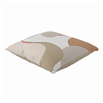 Подушка декоративная хлопковая бежевого цвета с абстрактным принтом Elysian Flow Sand варинант исполнения - 1 | Loft Concept в Грозном