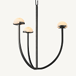 Люстрас 3-мя мраморными плафонами в форме купола Light Warm Light варинант исполнения - 2 | Loft Concept в Грозном