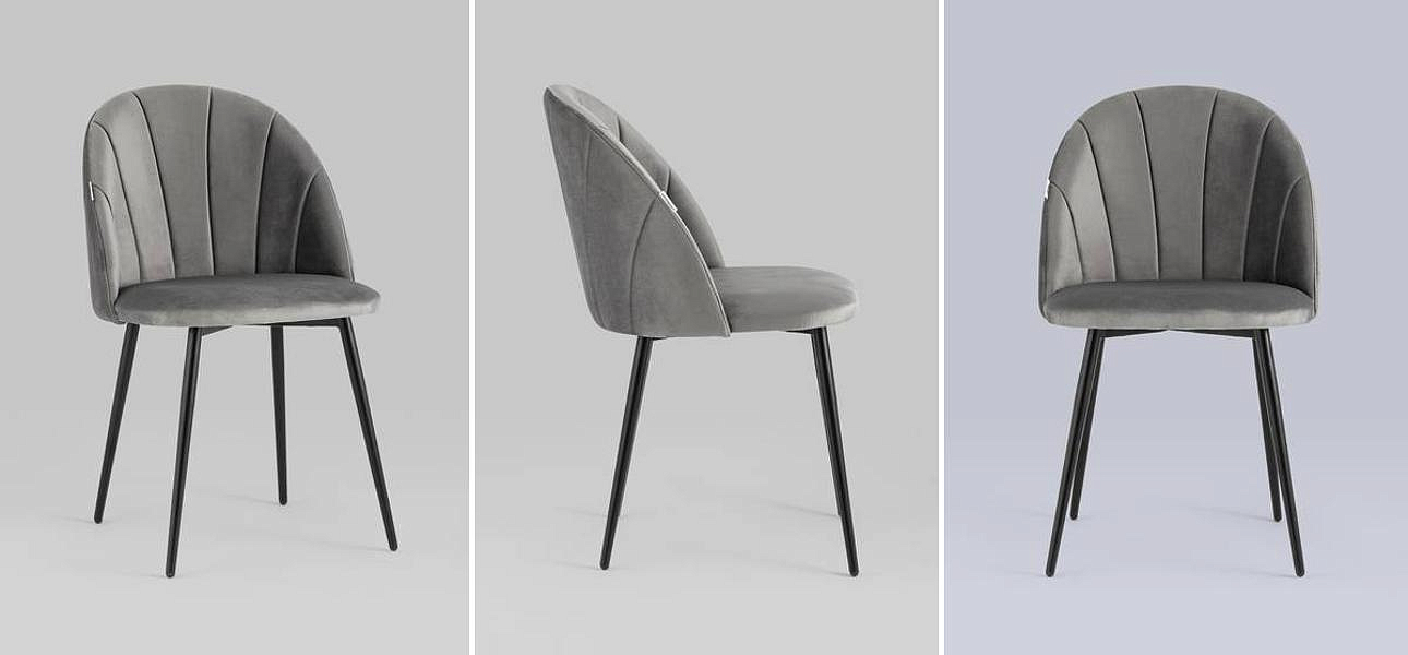 Стул Balsari S Chair Серый Велюр Стул Balsari S Chair Серый Велюр - Loft-Concept в Грозном