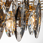 Люстра подвесная круглая с овальными подвесками из стекла дымчатого цвета Harlow Crystal Round варинант исполнения - 2 | Loft Concept в Грозном