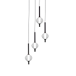 Люстра светодиодная каскадная с 4-мя сферическими стеклянными плафонами Splatter варинант исполнения - 2 | Loft Concept в Грозном