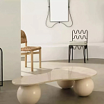 Дизайнерский журнальный стол с изогнутой столешницей на круглых ножках Rigilyr варинант исполнения - 2 | Loft Concept в Грозном