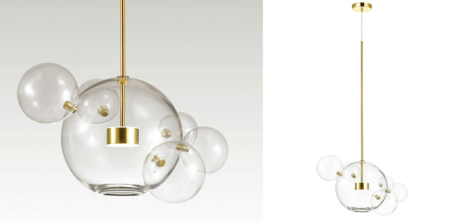 Подвесной светильник Transparent Bubble Pendant Gold 5 Подвесной светильник Transparent Bubble Pendant Gold 5 - Loft-Concept в Грозном