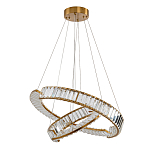 Светодиодная двухъярусная кольцевая люстра из хрусталя и стали и с пультом для регулировки света Maude Crystal Light варинант исполнения - 5 | Loft Concept в Грозном