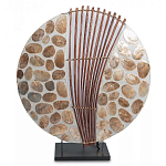 Настольная лампа из перламутра и дерева на подставке Indonesian Shell варинант исполнения - 2 | Loft Concept в Грозном