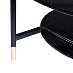 Стол журнальный круглый черный с полкой Inherence варинант исполнения - 5 | Loft Concept в Грозном