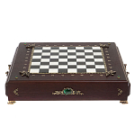Шахматы в ларце из натуральных камней Долерит Малахит Мрамор Decorative Thematic Chess Русь варинант исполнения - 1 | Loft Concept в Грозном