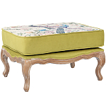 Банкетка из массива бука с изображением птиц и цветов Beige Green Chinoiserie Garden Banquette варинант исполнения - 1 | Loft Concept в Грозном