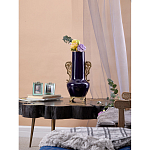 Ваза темно-синяя фарфоровая с бронзовыми ручками и ножками Eden Garden варинант исполнения - 6 | Loft Concept в Грозном