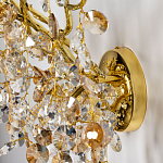 Бра золотого цвета с ветвями и прозрачными хрустальнымих подвесками Droplet Chandelier варинант исполнения - 6 | Loft Concept в Грозном