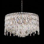 Люстра круглая с хрустальными подвесками на серебряном каркасе Roul Crystal Light варинант исполнения - 3 | Loft Concept в Грозном