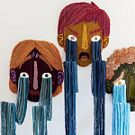 Вязаный Арт-Объект на стену из трех элементов Triptych варинант исполнения - 1 | Loft Concept в Грозном