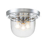 Потолочный светильник для ванных комнат с круглым стеклянным плафоном и тремя лампами Quoizel варинант исполнения - 6 | Loft Concept в Грозном