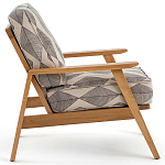 Кресло с каркасом из массива дуба Deniaud Oak Rhombus Beige Armchair варинант исполнения - 3 | Loft Concept в Грозном