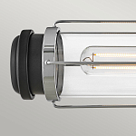 Бра для ванных комнат горизонтальное с 2-мя прозрачным цилиндрическим плафонами на круглом основании Hinkley варинант исполнения - 6 | Loft Concept в Грозном