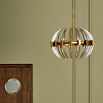 Люстра круглая с прозрачными элементами в форме полумесяца Crystal Crescent варинант исполнения - 5 | Loft Concept в Грозном