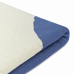 Плед из хлопка синего цвета с абстрактным принтом Elysian Flow Ocean варинант исполнения - 4 | Loft Concept в Грозном