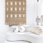 Панно на стену плетеное Макраме бежевый цвет  варинант исполнения - 3 | Loft Concept в Грозном