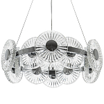 Люстра с круглыми рельефными плафонами Glass Peonies Chrome Chandelier варинант исполнения - 1 | Loft Concept в Грозном