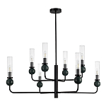 Люстра с 8-ю плафонами в форме стеклянных трубок и мраморных декоративных элементов Montreal варинант исполнения - 3 | Loft Concept в Грозном